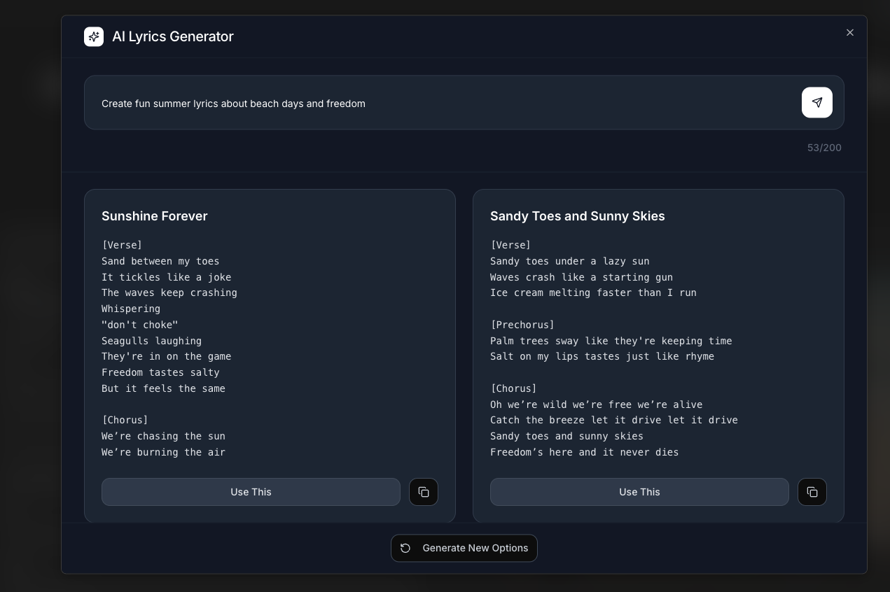 AI Lyrics Generator