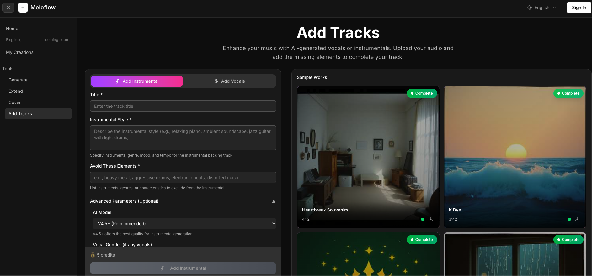 AI Track Layering Interface
